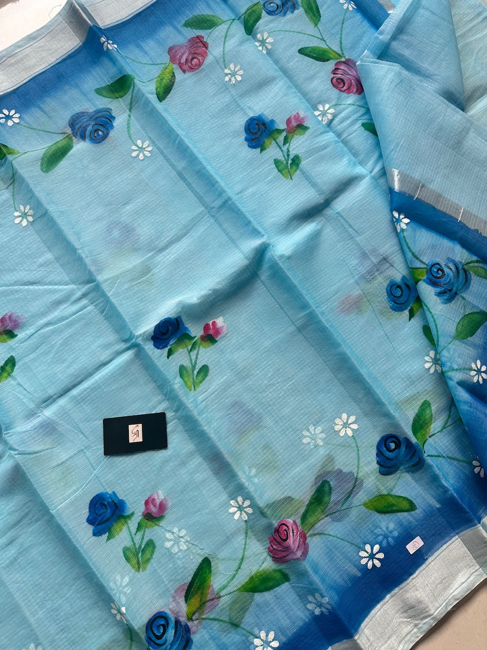 Handpainted Kota Cotton Doria Saree