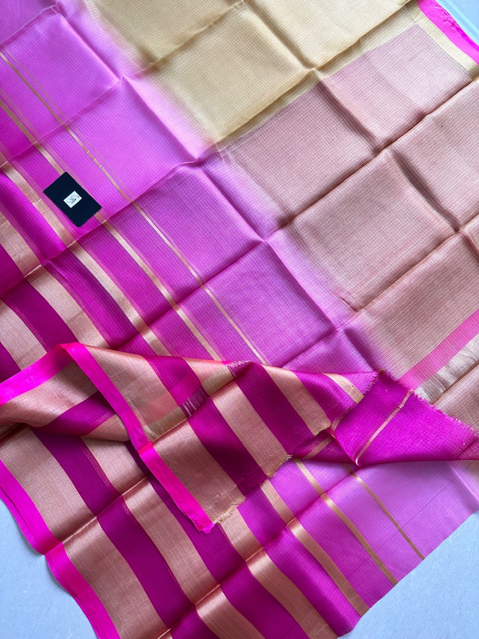 Pure Zari Stripe Multidyed Kota Silk Saree