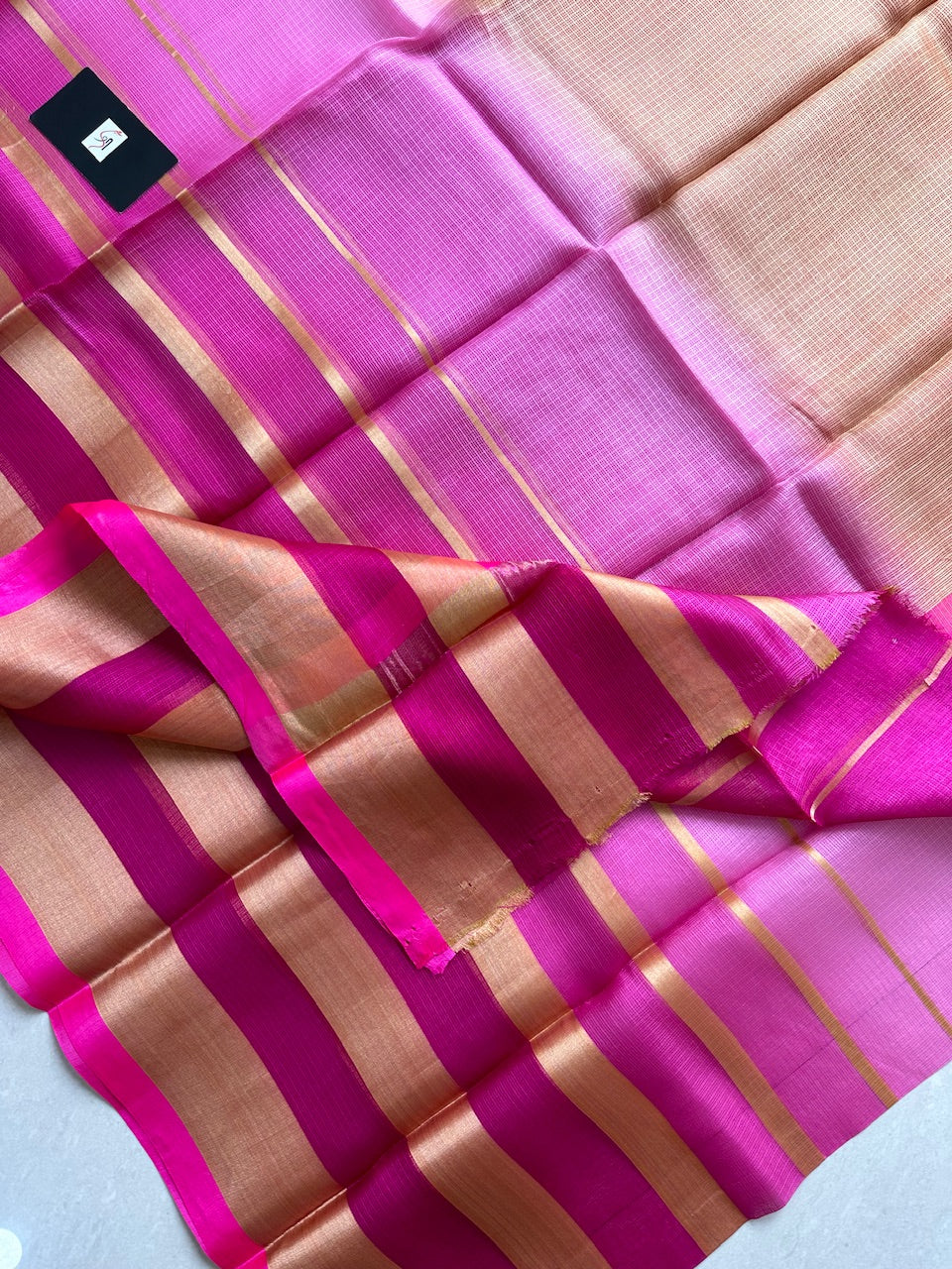 Pure Zari Stripe Multidyed Kota Silk Saree