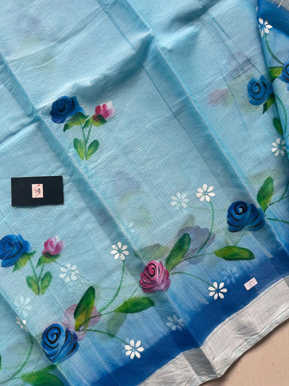 Handpainted Kota Cotton Doria Saree