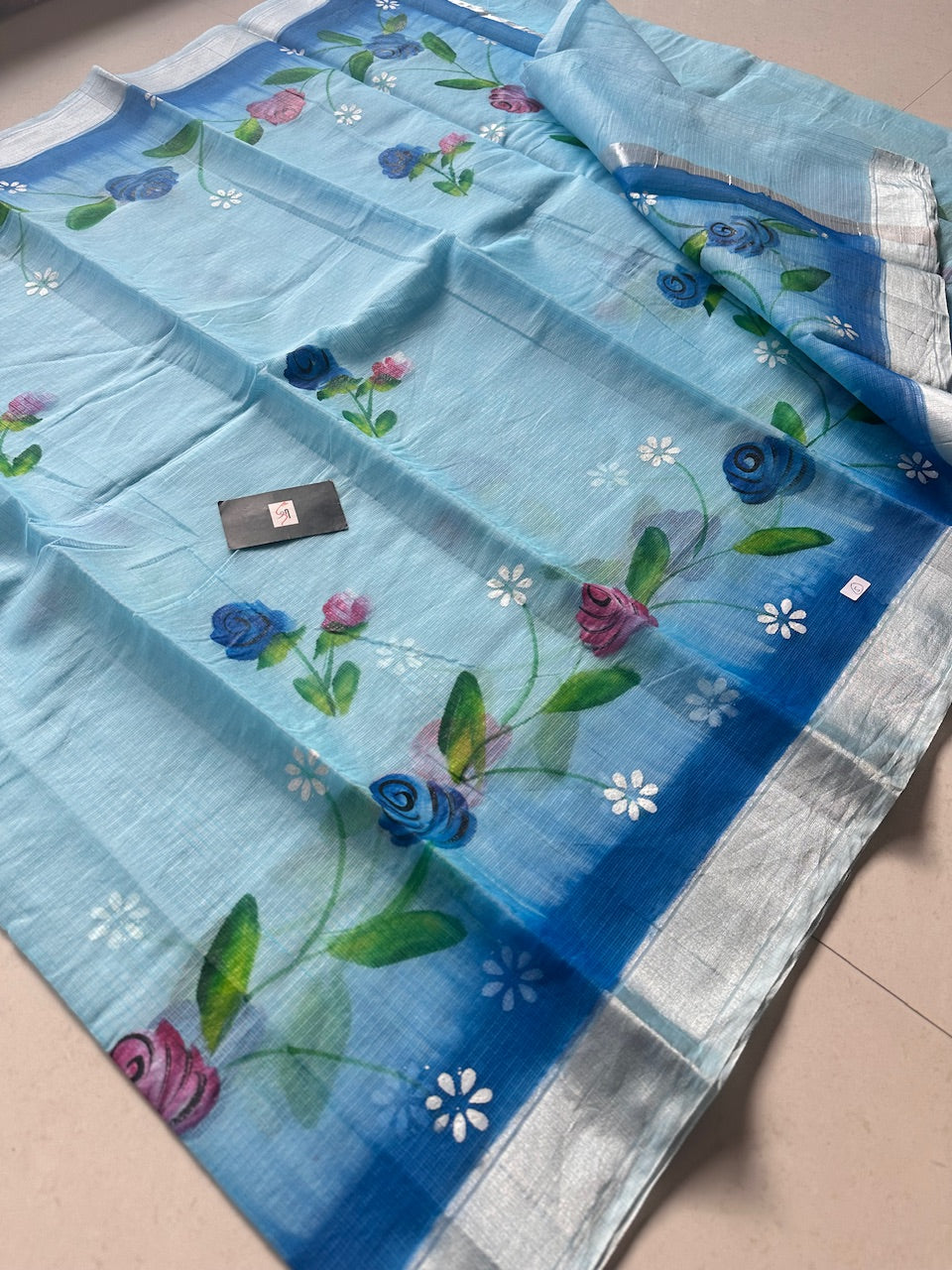 Handpainted Kota Cotton Doria Saree