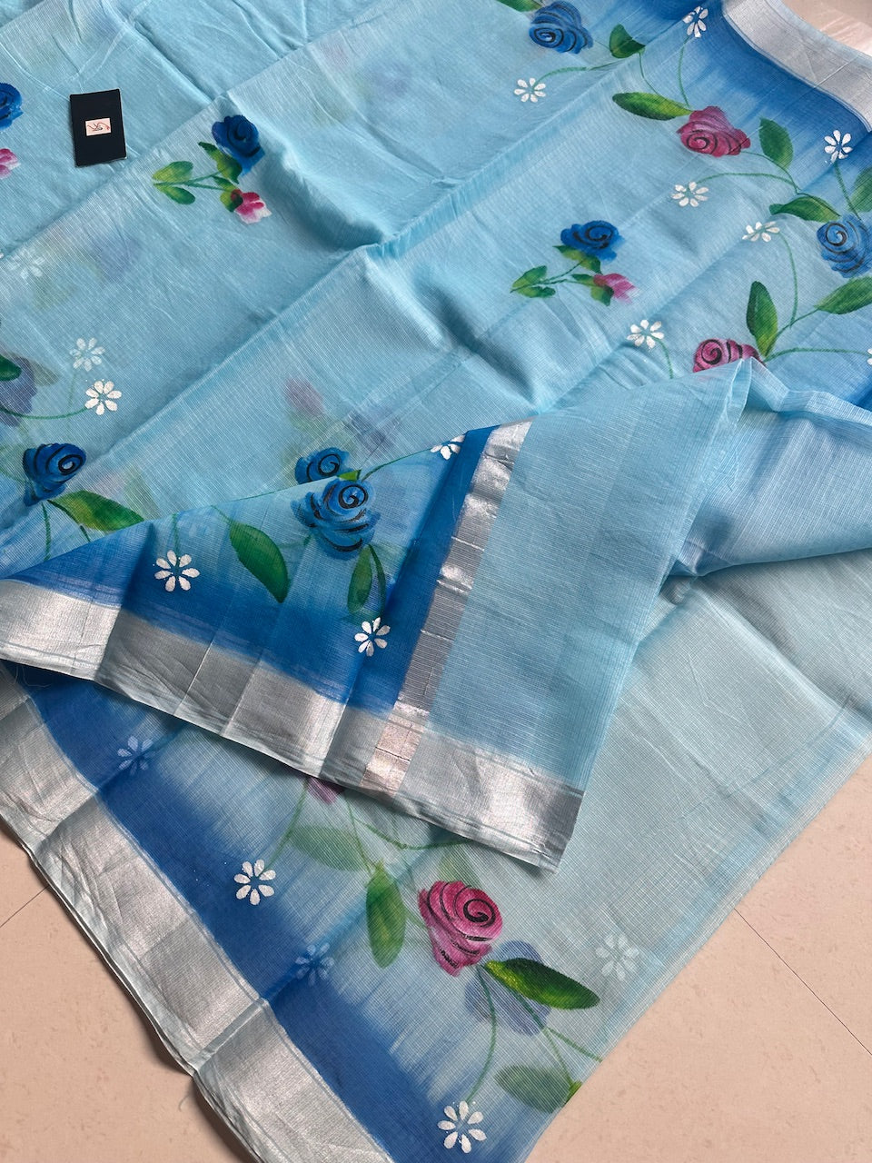 Handpainted Kota Cotton Doria Saree