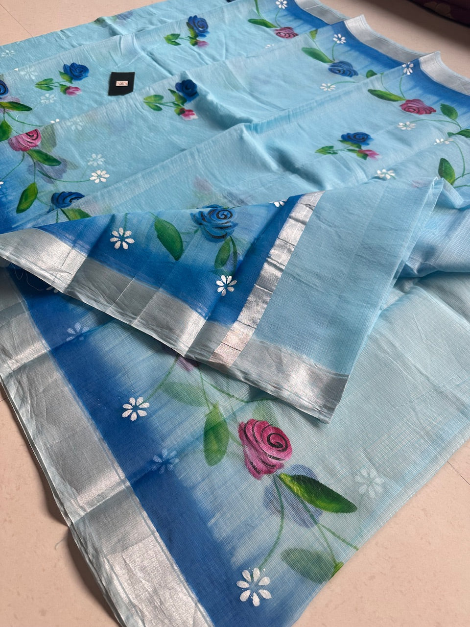 Handpainted Kota Cotton Doria Saree