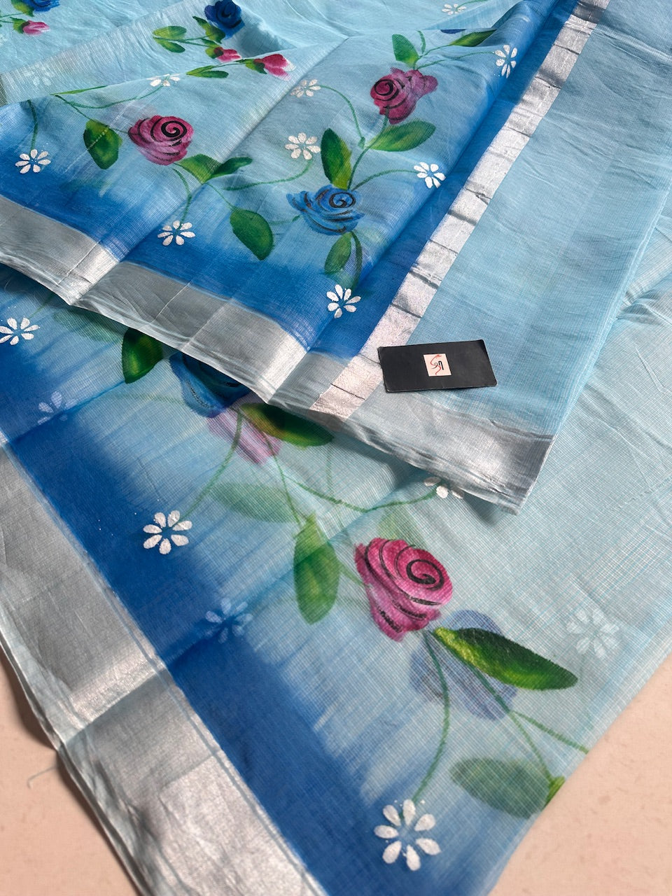 Handpainted Kota Cotton Doria Saree