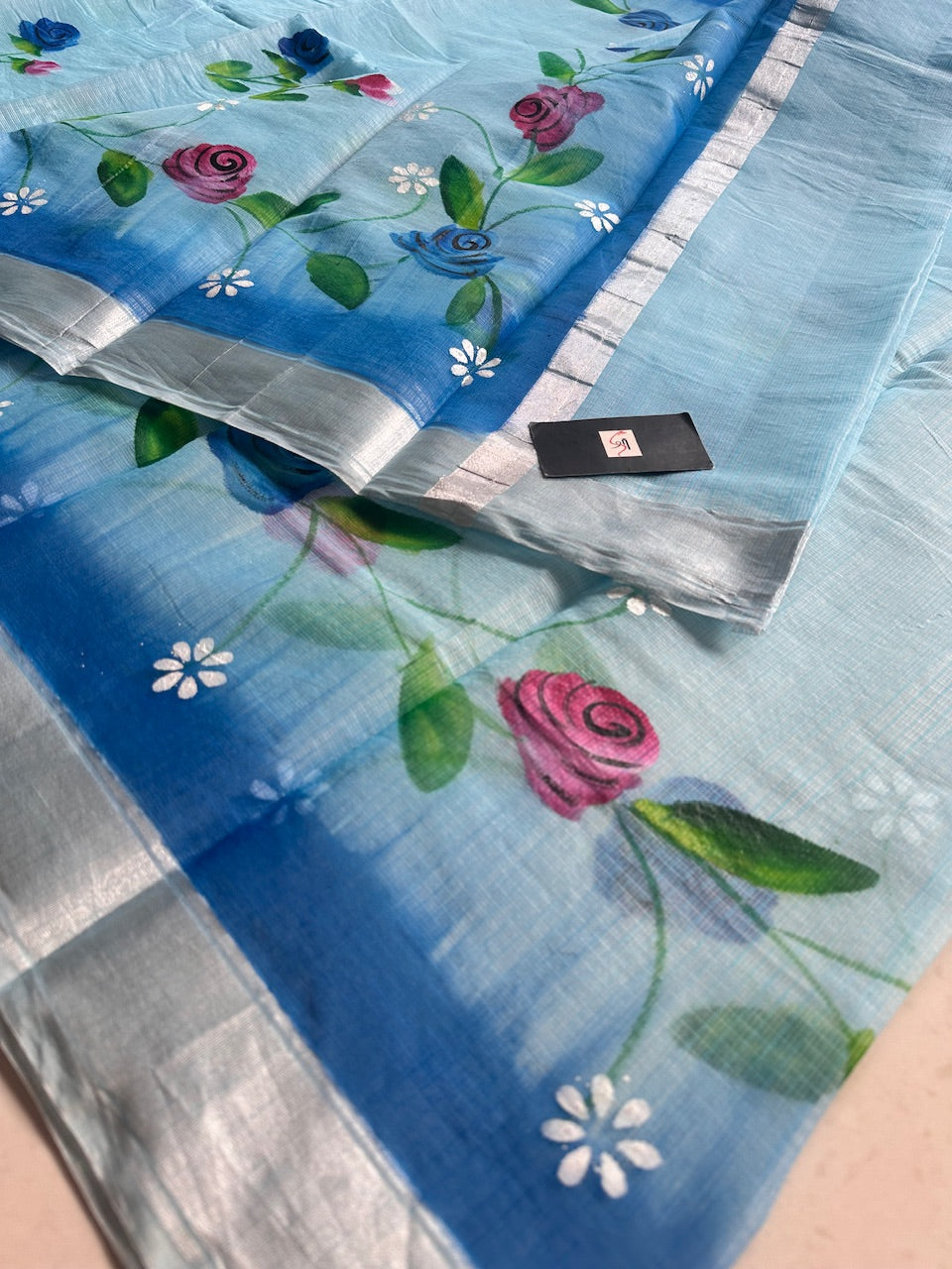 Handpainted Kota Cotton Doria Saree