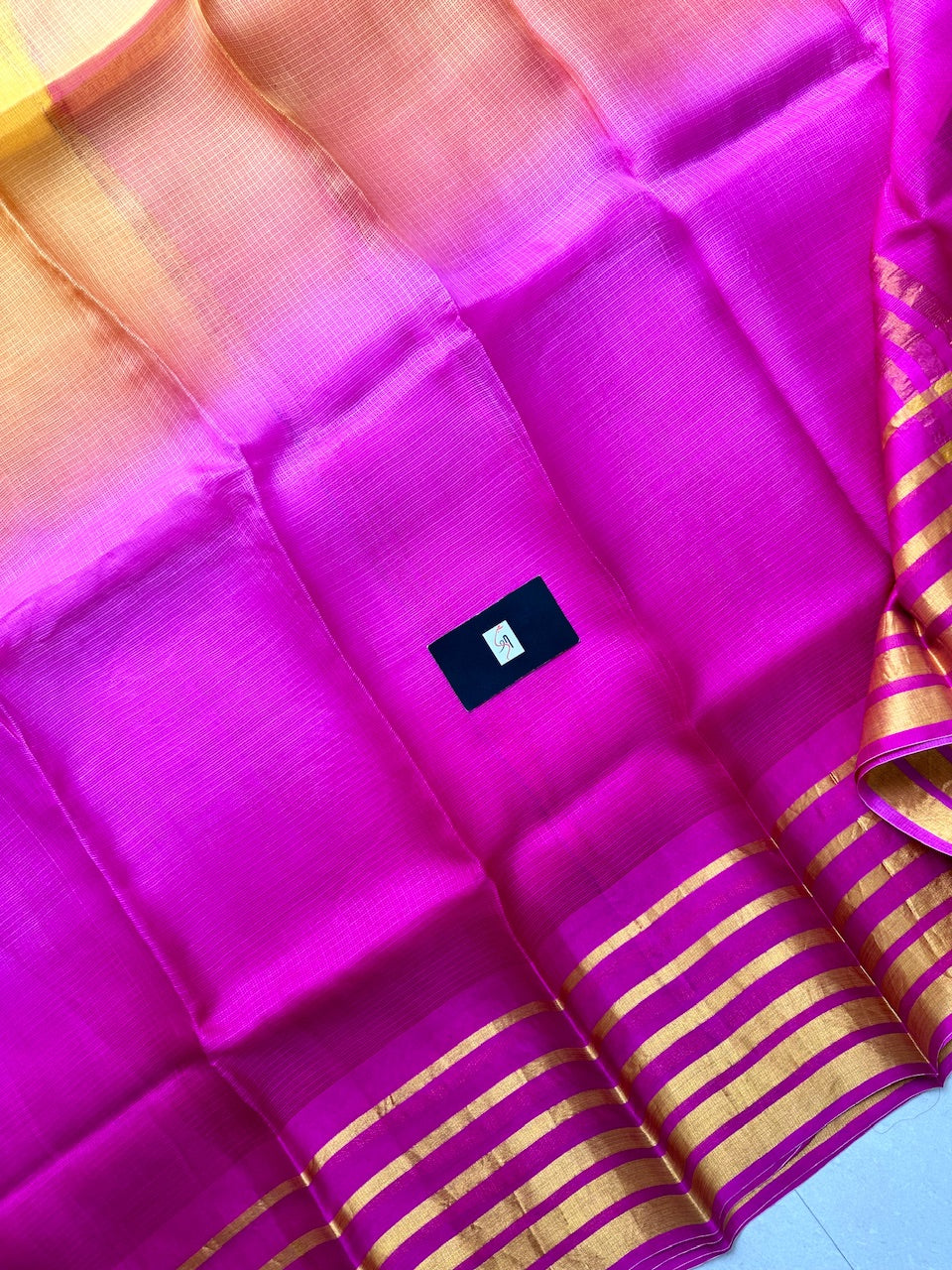 Pure Zari Stripe Multidyed Kota Silk Saree