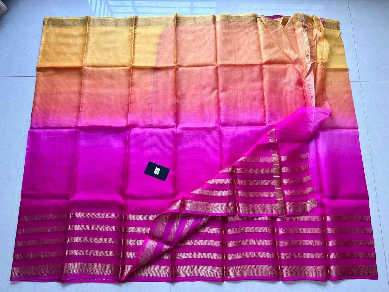 Pure Zari Stripe Multidyed Kota Silk Saree