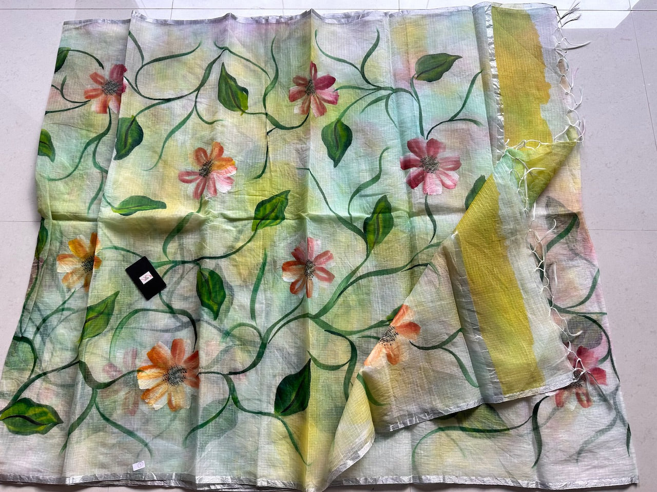 Handpainted Kota Cotton Doria Saree