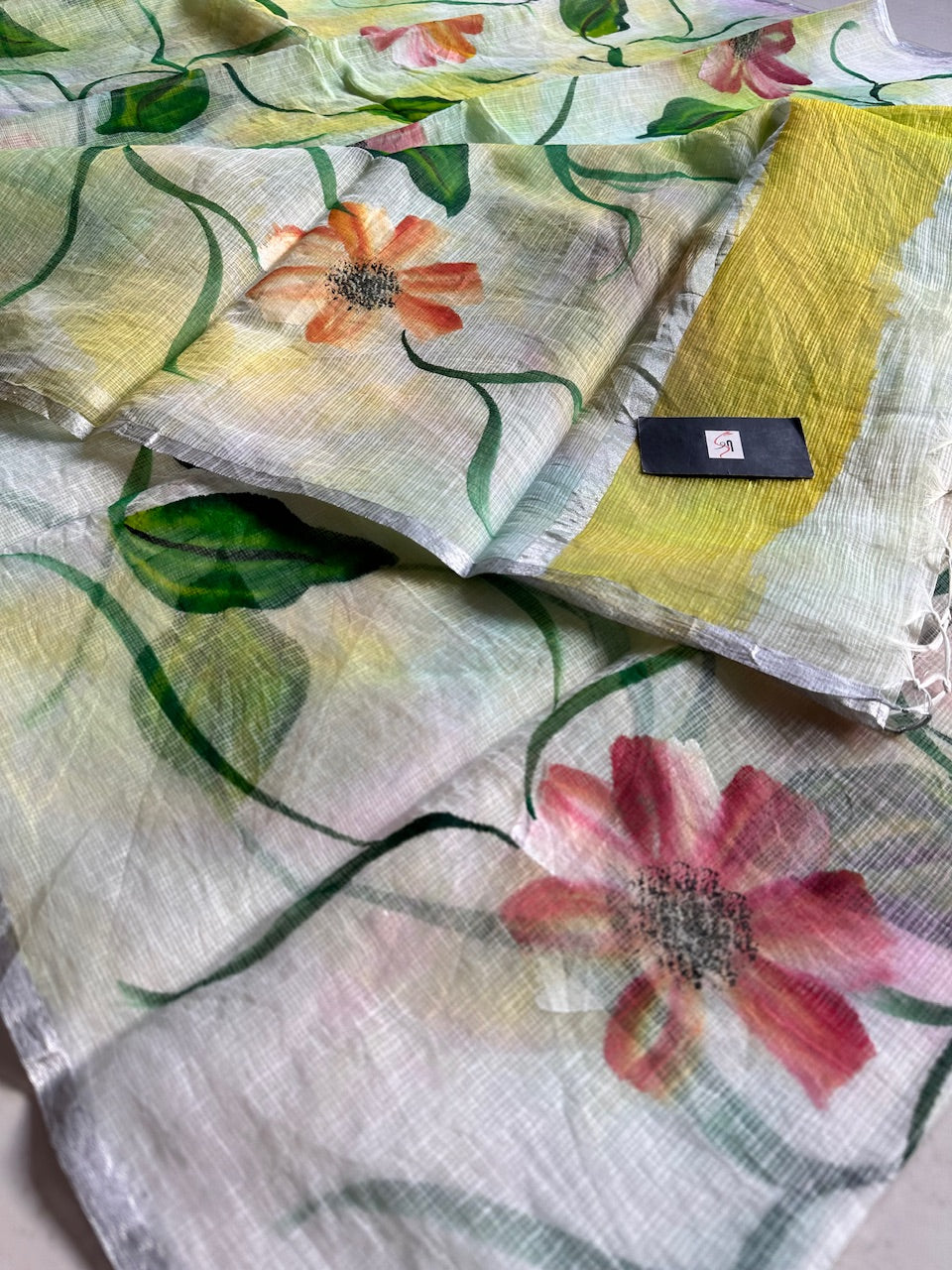 Handpainted Kota Cotton Doria Saree