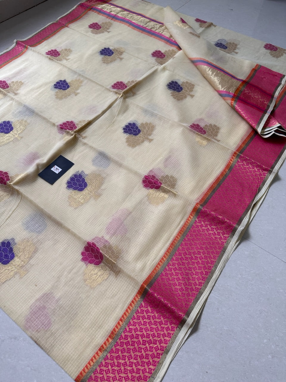 Pure Weaved Kota Cotton Doria Saree