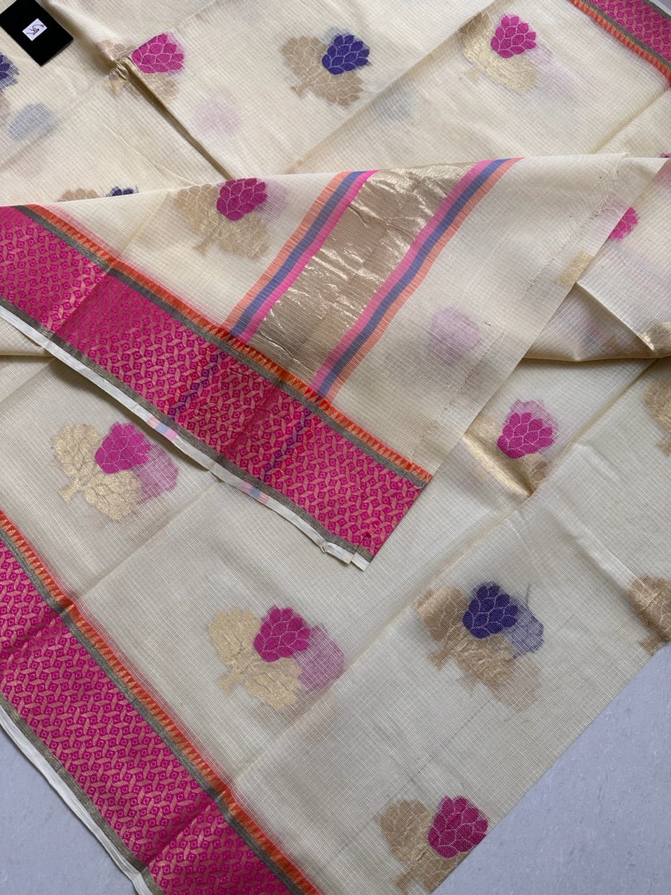 Pure Weaved Kota Cotton Doria Saree