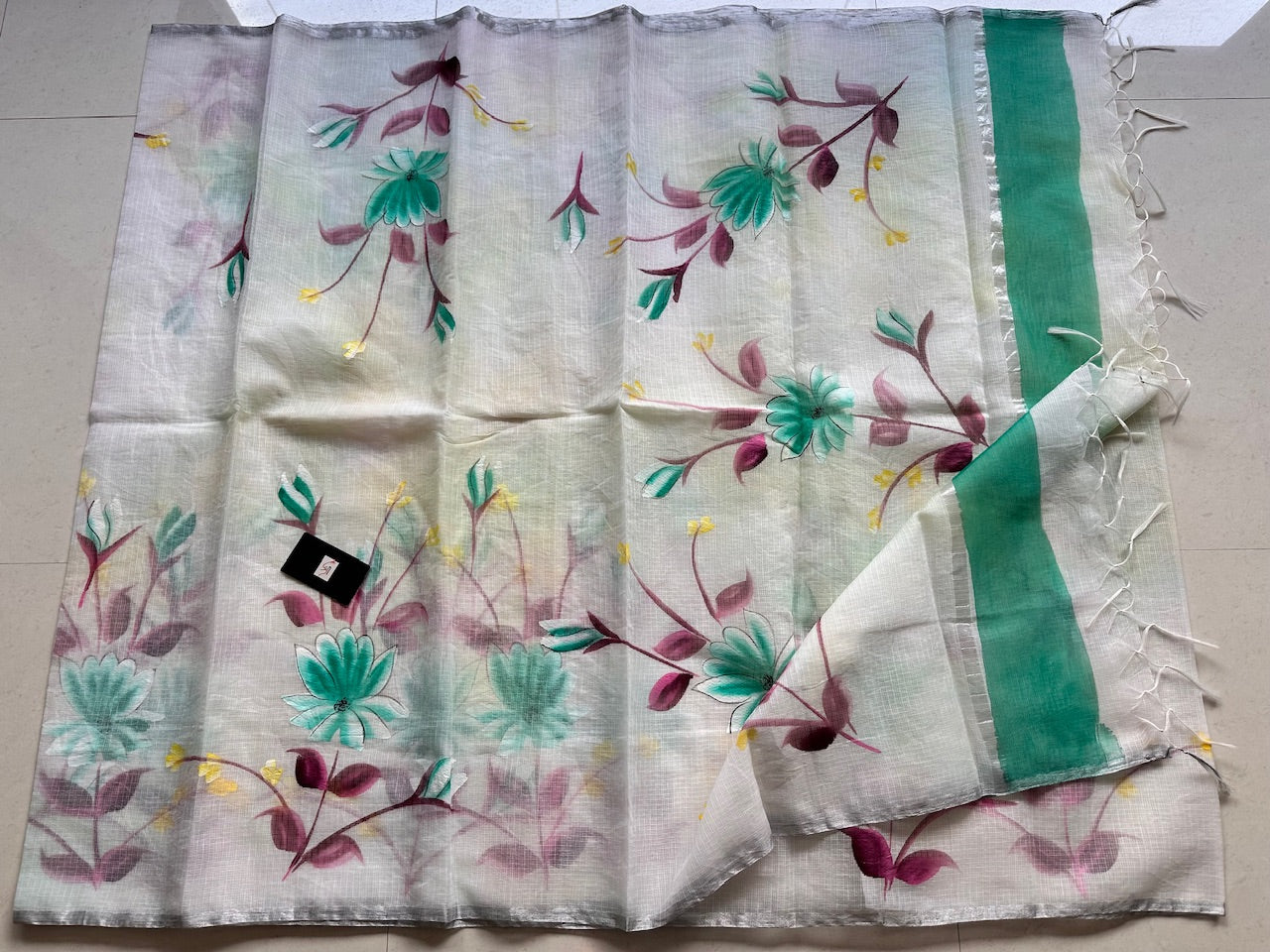 Handpainted Kota Cotton Doria Saree