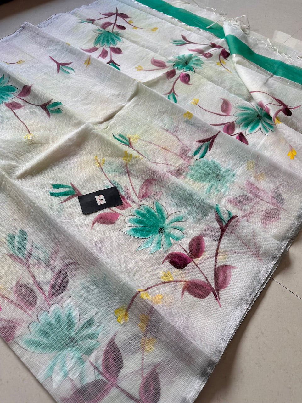 Handpainted Kota Cotton Doria Saree