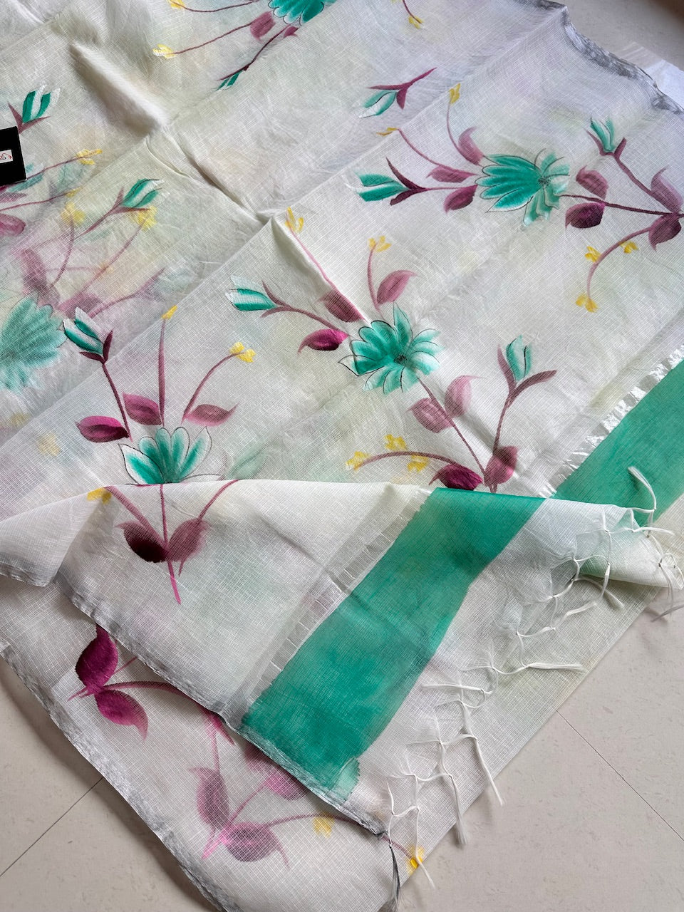 Handpainted Kota Cotton Doria Saree