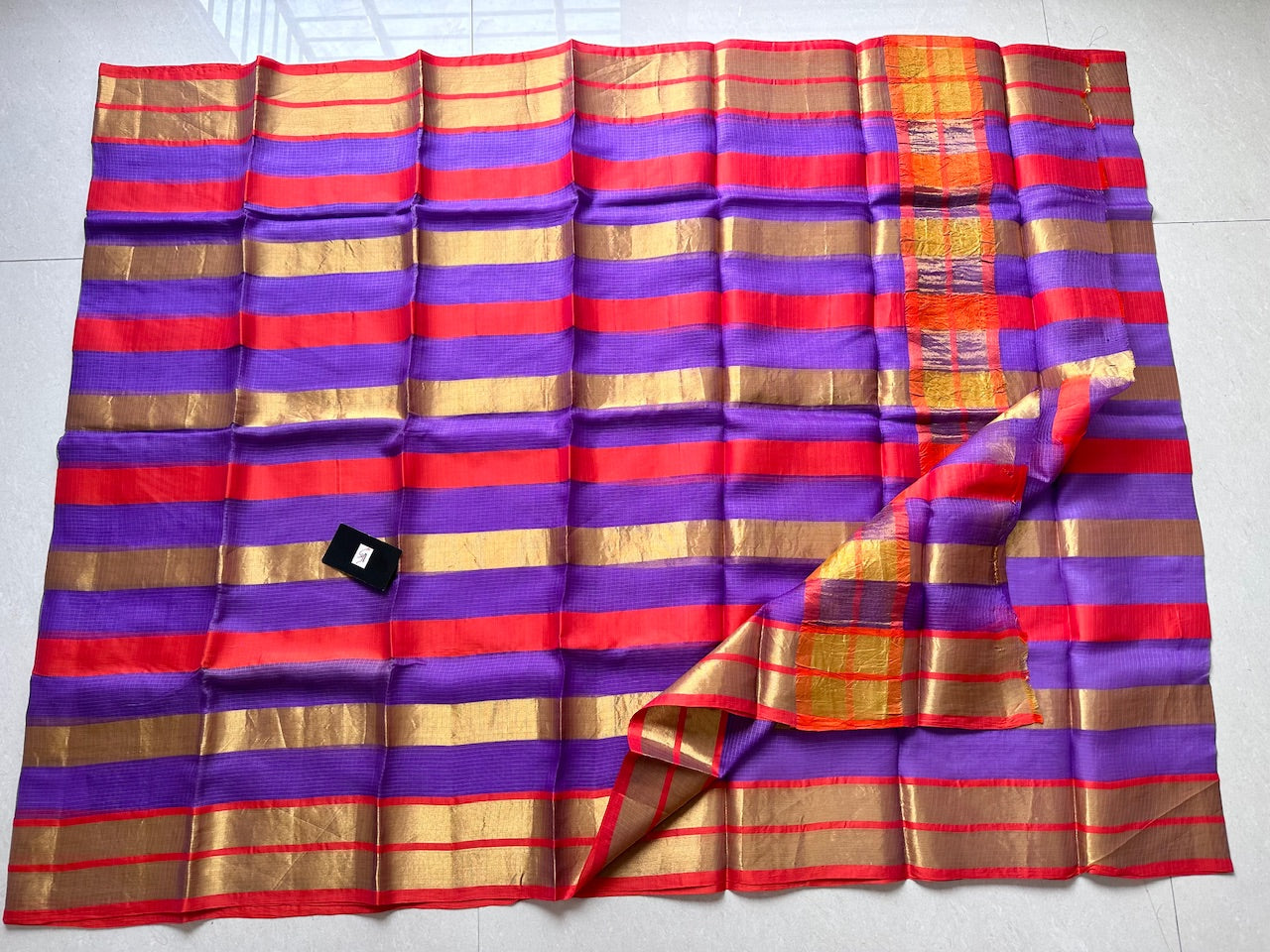 Pure Zari Stripe Kota Silk Saree