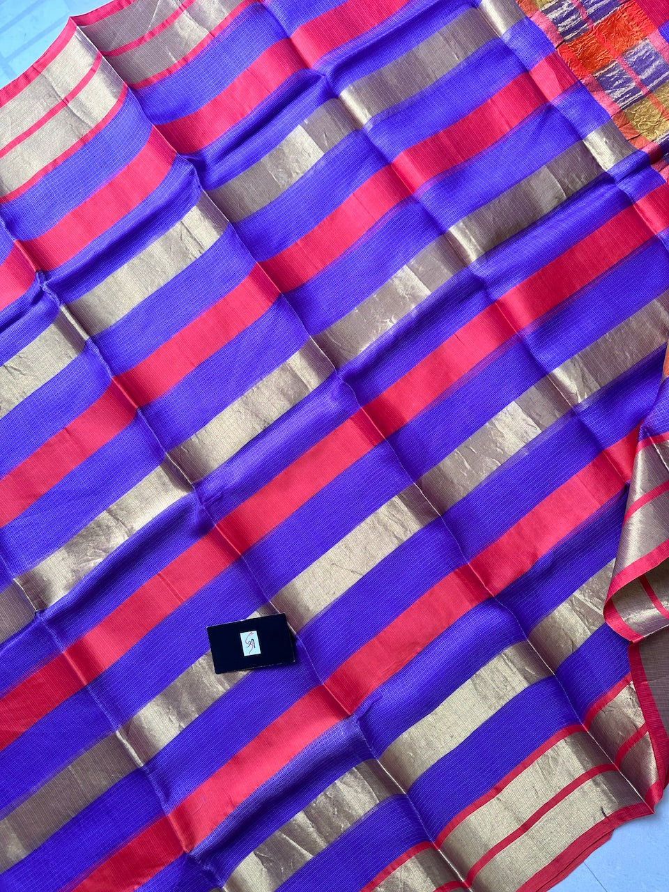 Pure Zari Stripe Kota Silk Saree