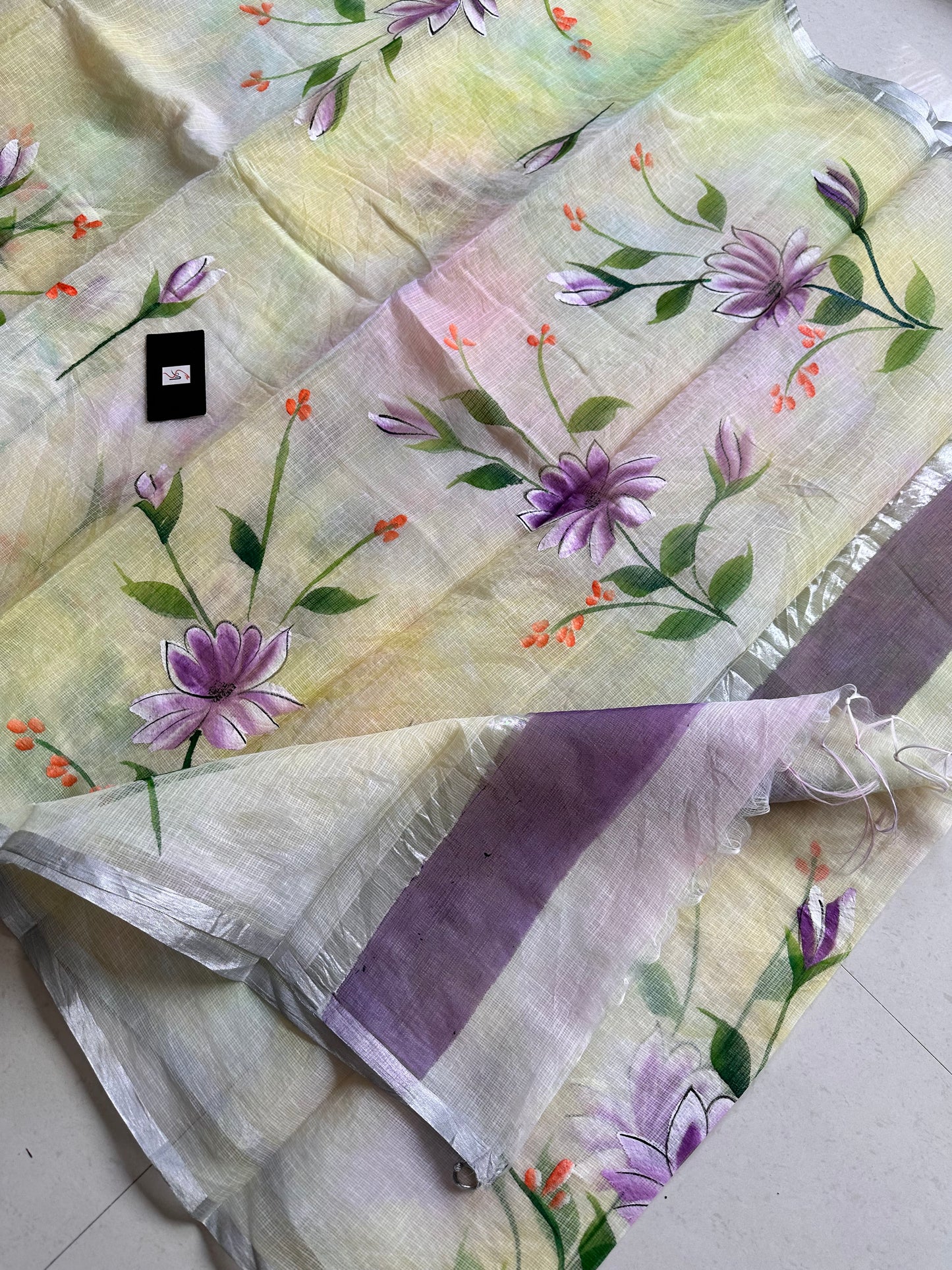 Handpainted Kota Cotton Doria Saree