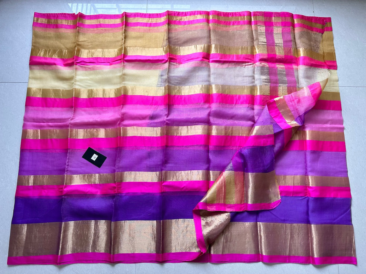 Pure Zari Stripe Kota Silk Saree