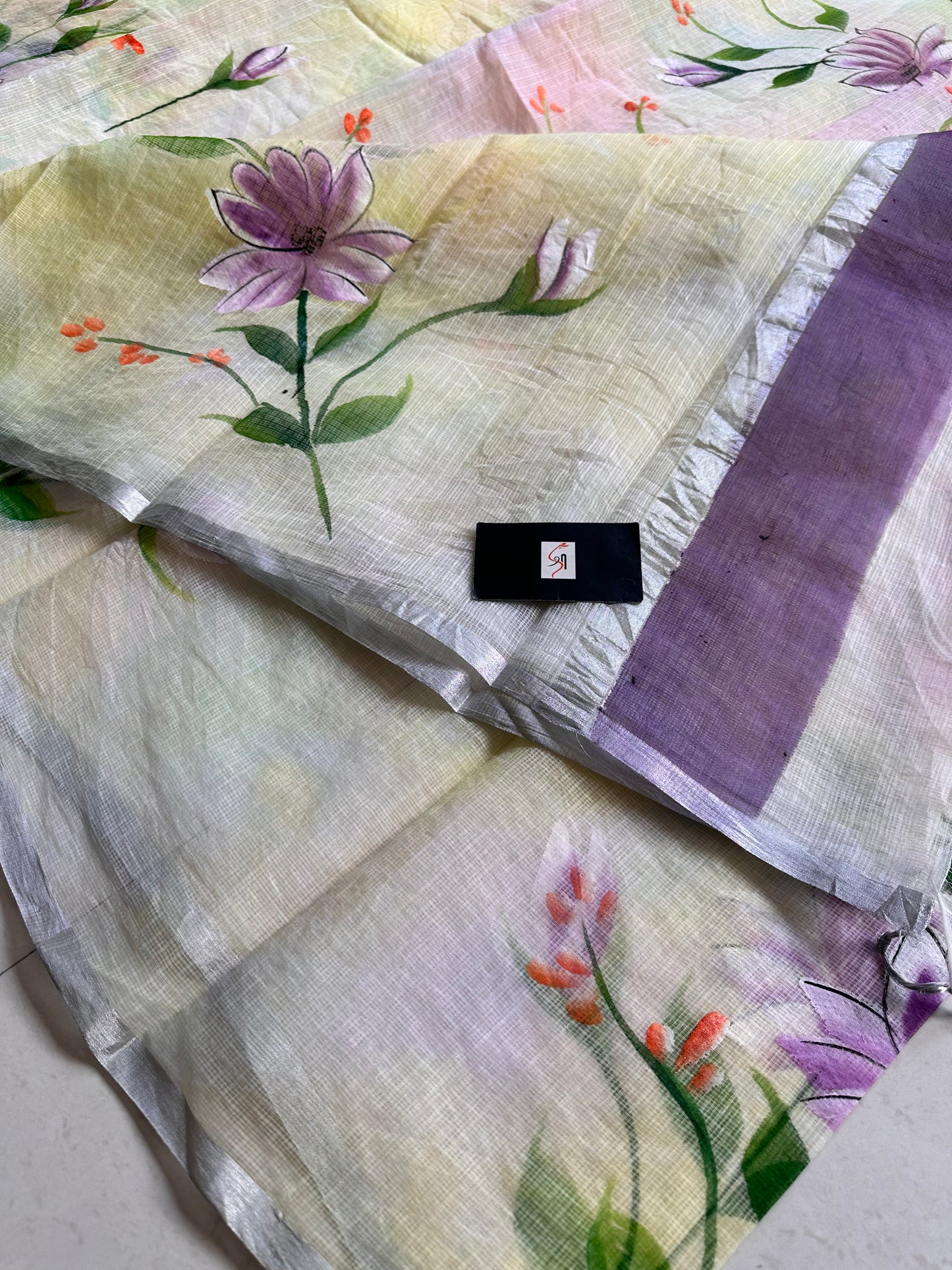 Handpainted Kota Cotton Doria Saree