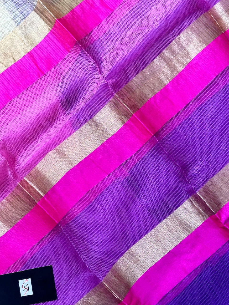 Pure Zari Stripe Kota Silk Saree