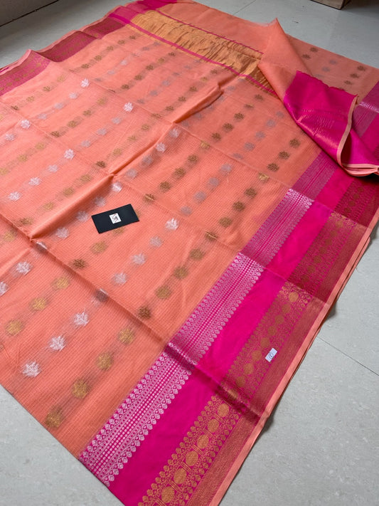 Pure Weaved Kota Cotton Doria Saree