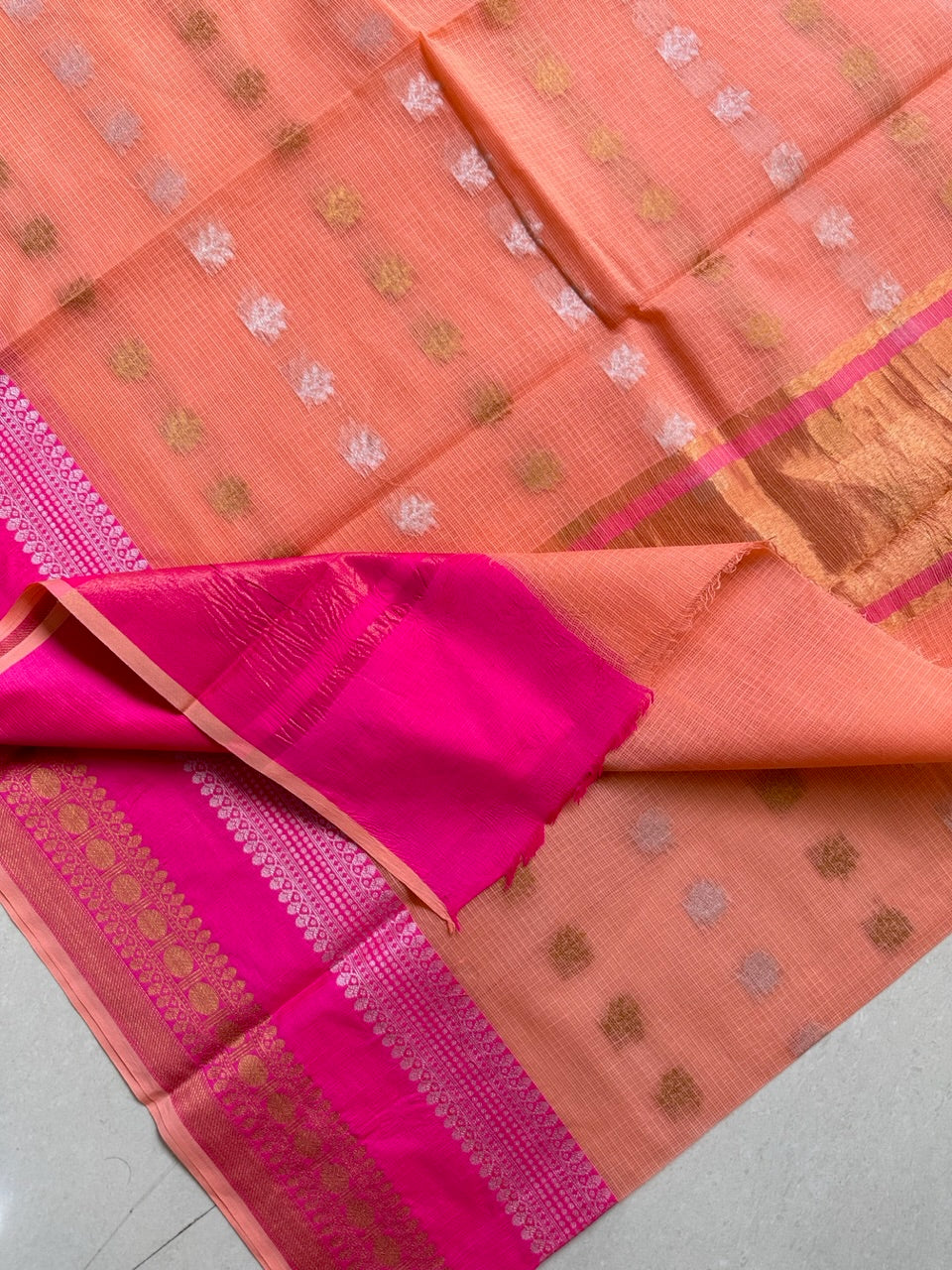 Pure Weaved Kota Cotton Doria Saree