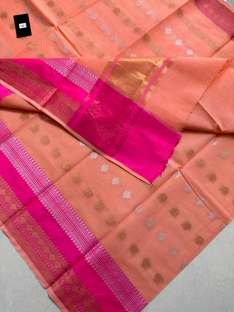 Pure Weaved Kota Cotton Doria Saree