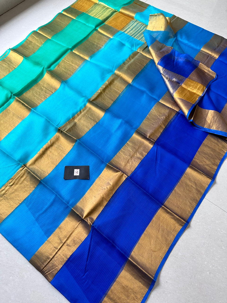 Pure Zari Stripe Kota Silk Saree