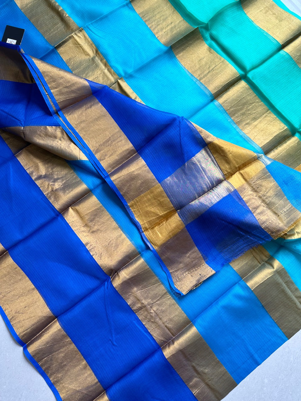 Pure Zari Stripe Kota Silk Saree