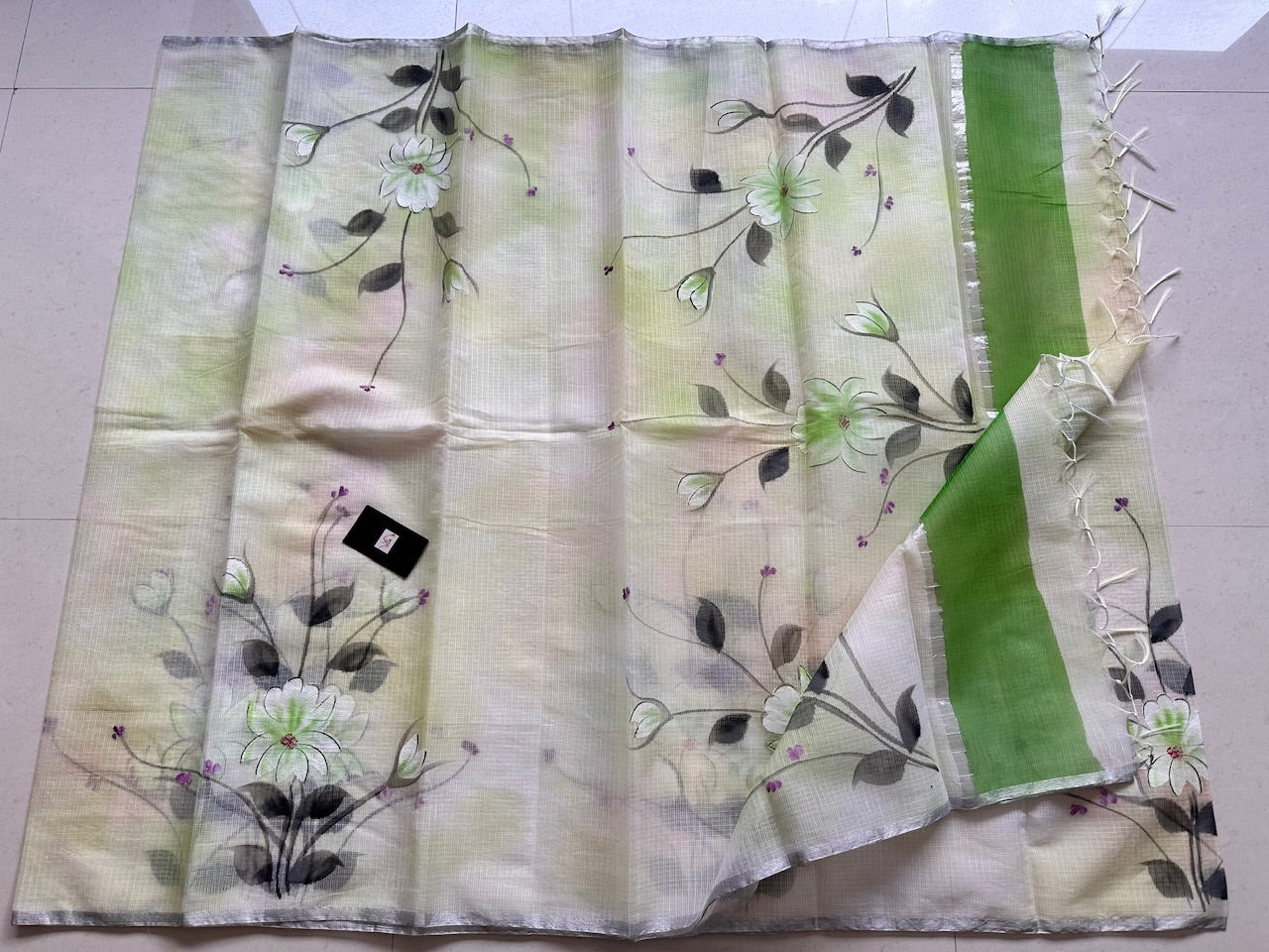 Handpainted Kota Cotton Doria Saree