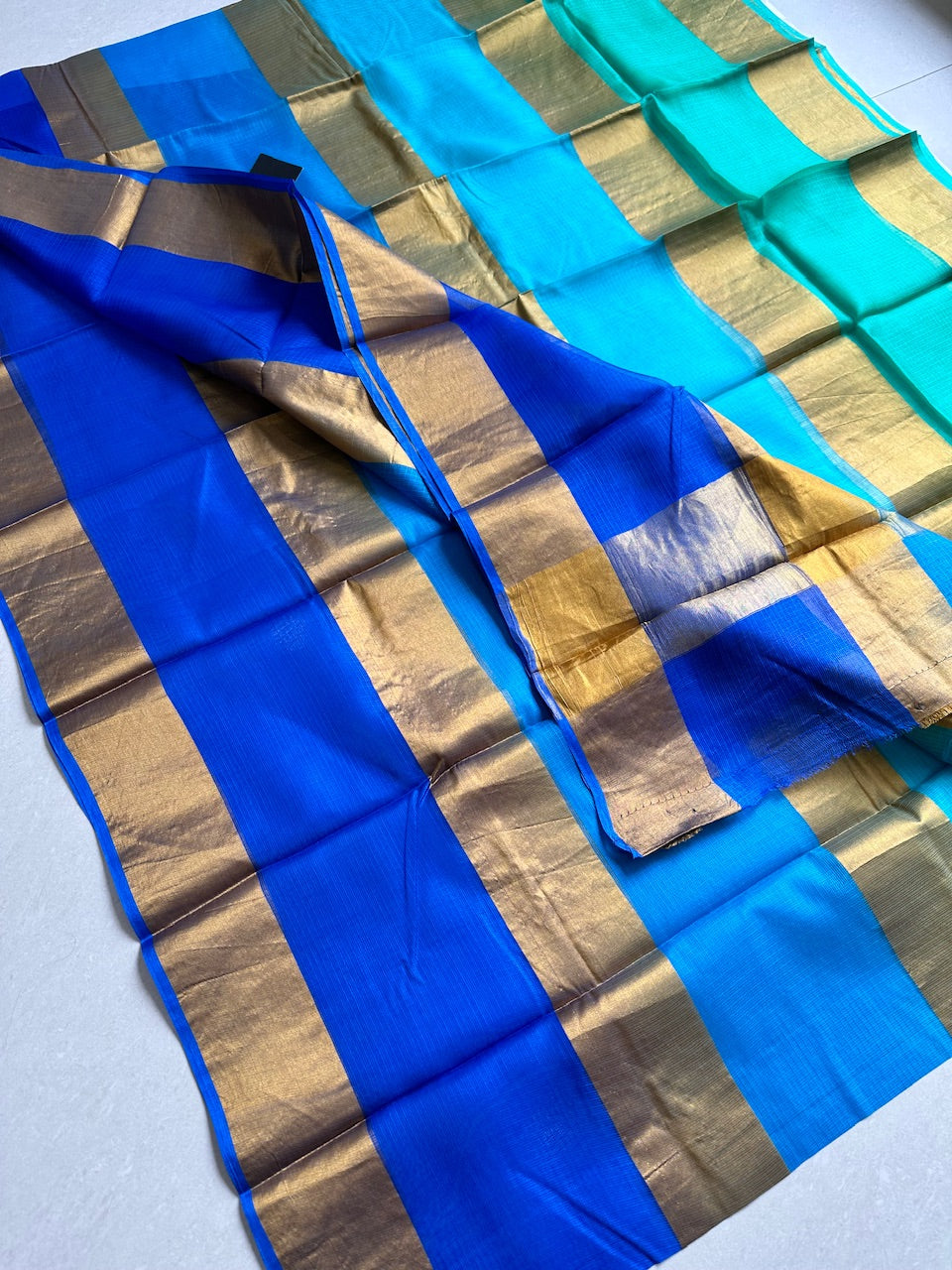 Pure Zari Stripe Kota Silk Saree