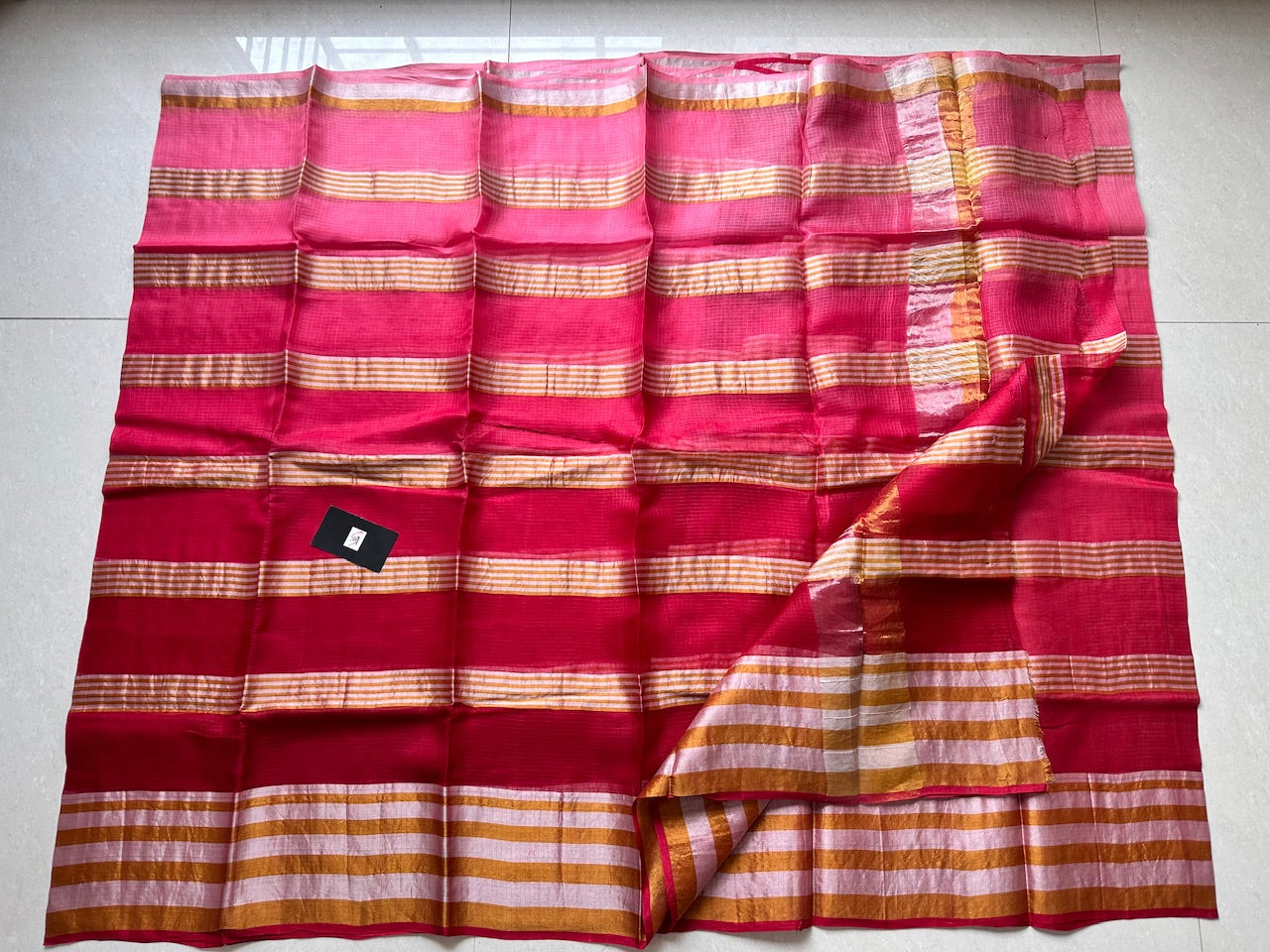 Pure Zari Stripe Kota Silk Saree