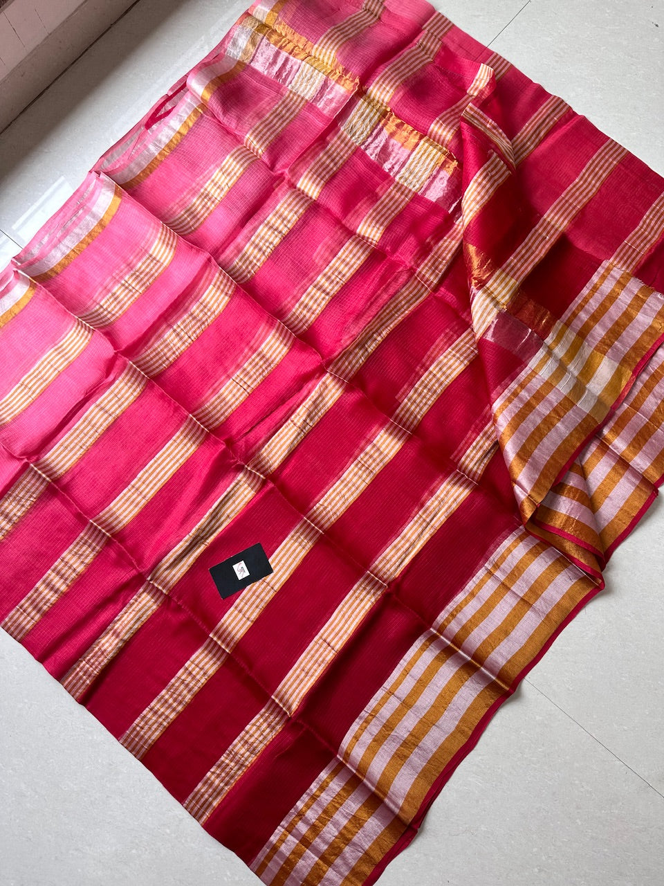 Pure Zari Stripe Kota Silk Saree