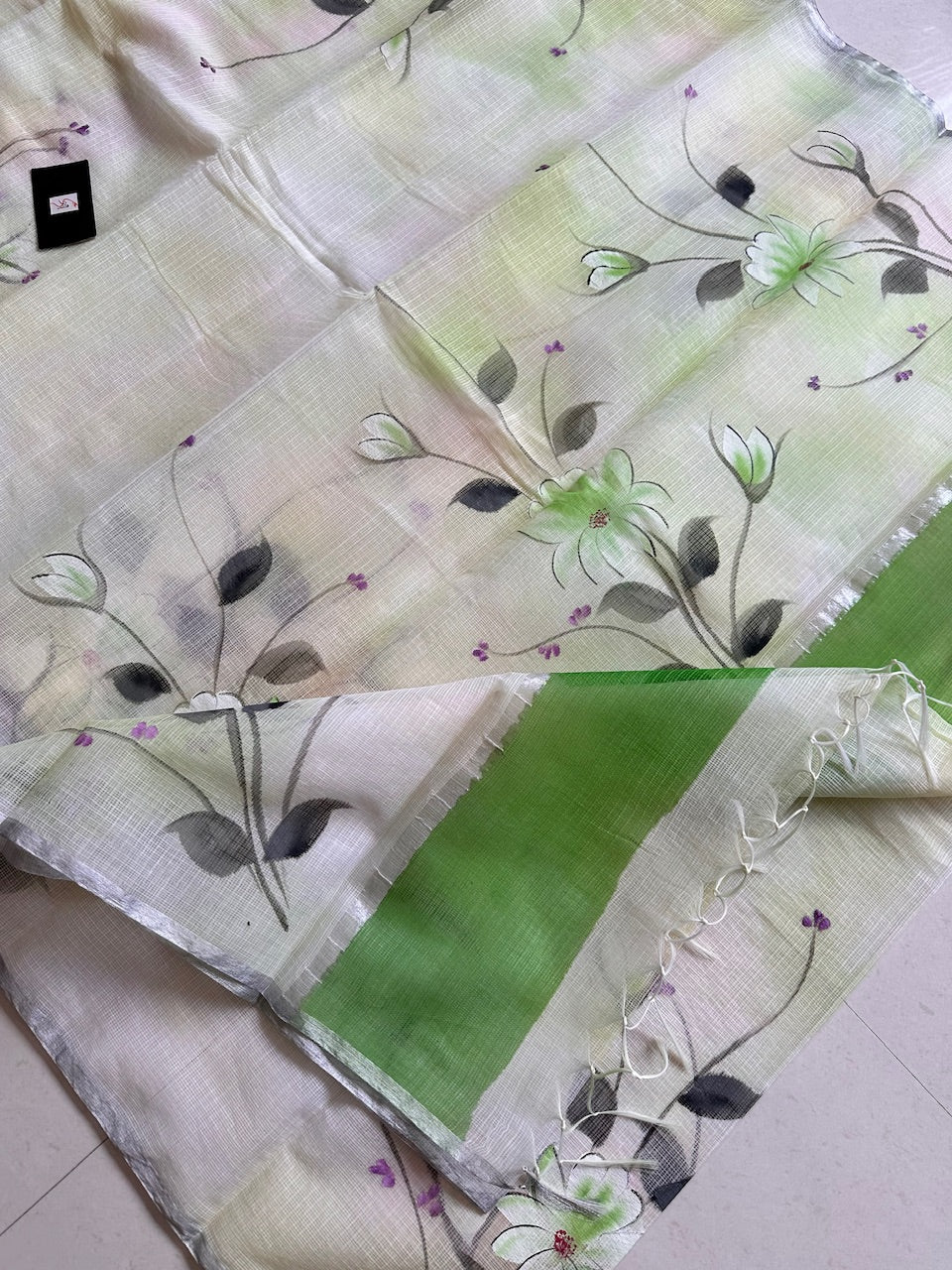 Handpainted Kota Cotton Doria Saree