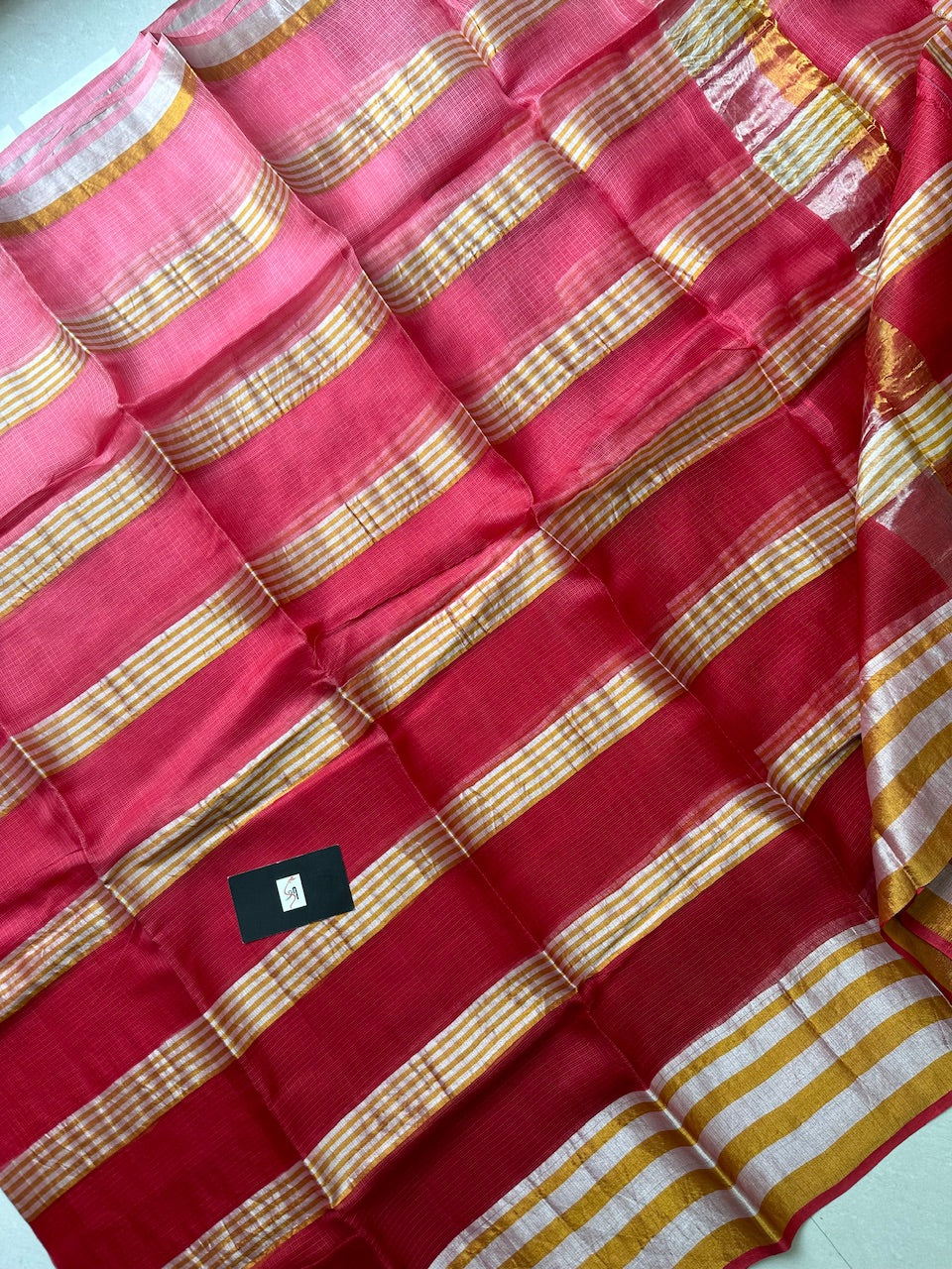 Pure Zari Stripe Kota Silk Saree