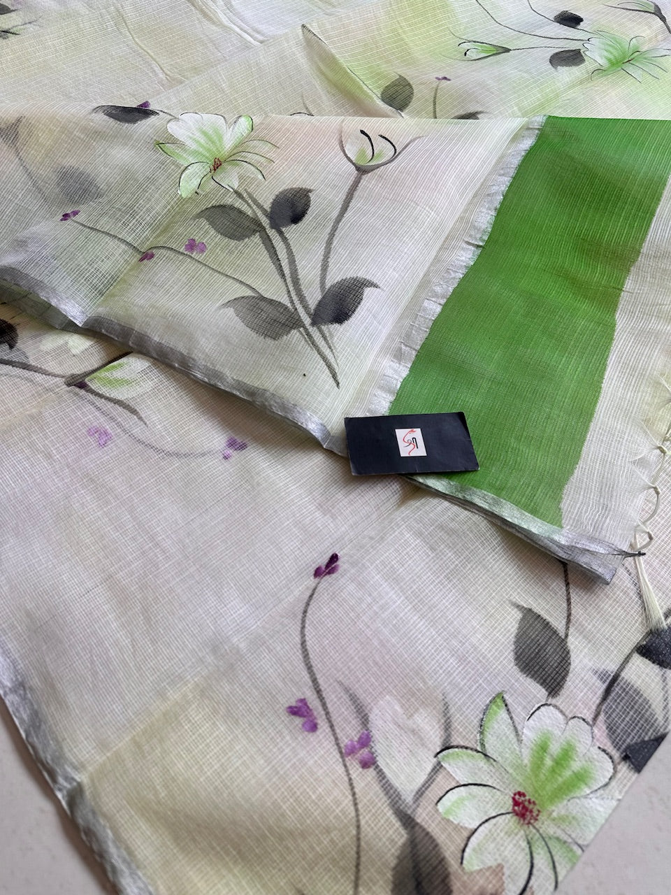 Handpainted Kota Cotton Doria Saree