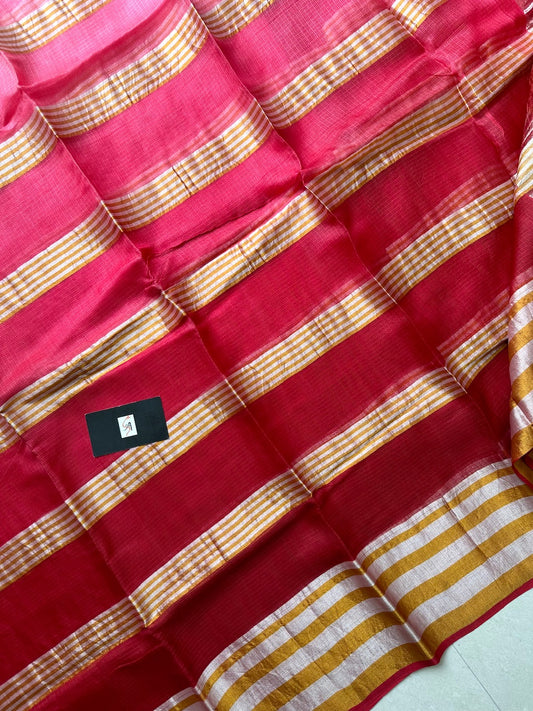 Pure Zari Stripe Kota Silk Saree