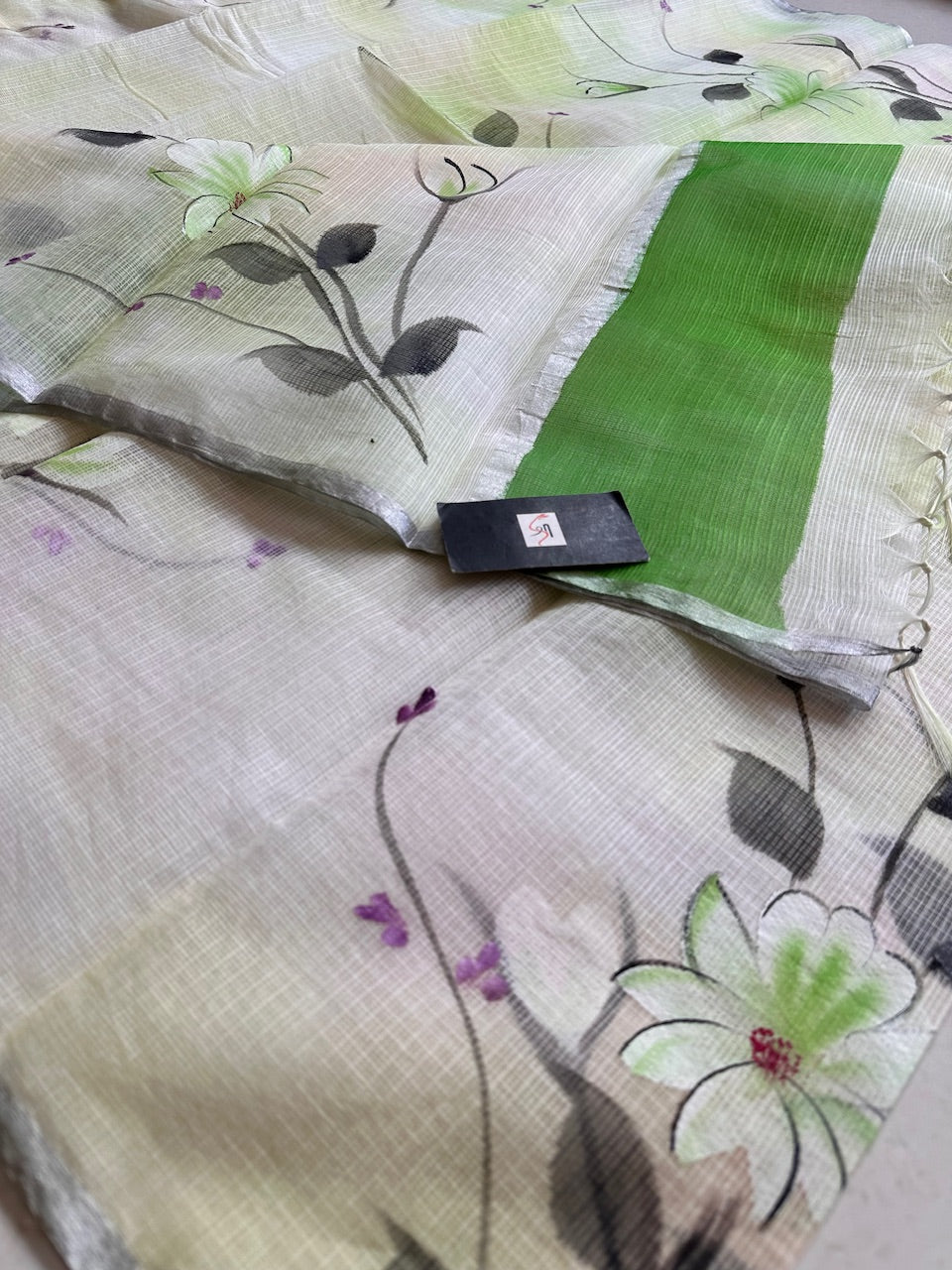 Handpainted Kota Cotton Doria Saree