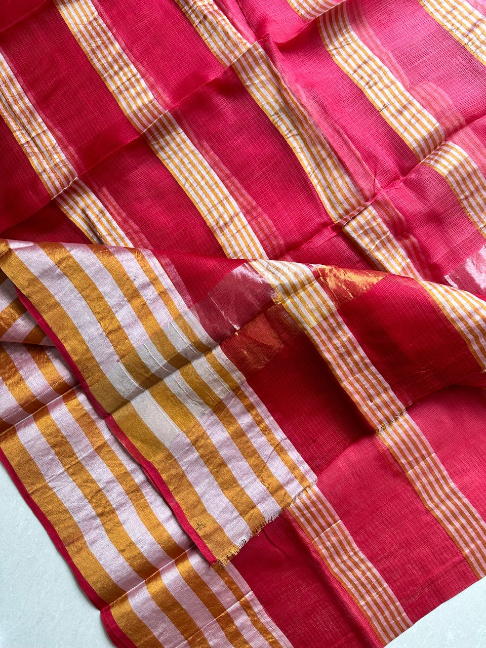 Pure Zari Stripe Kota Silk Saree