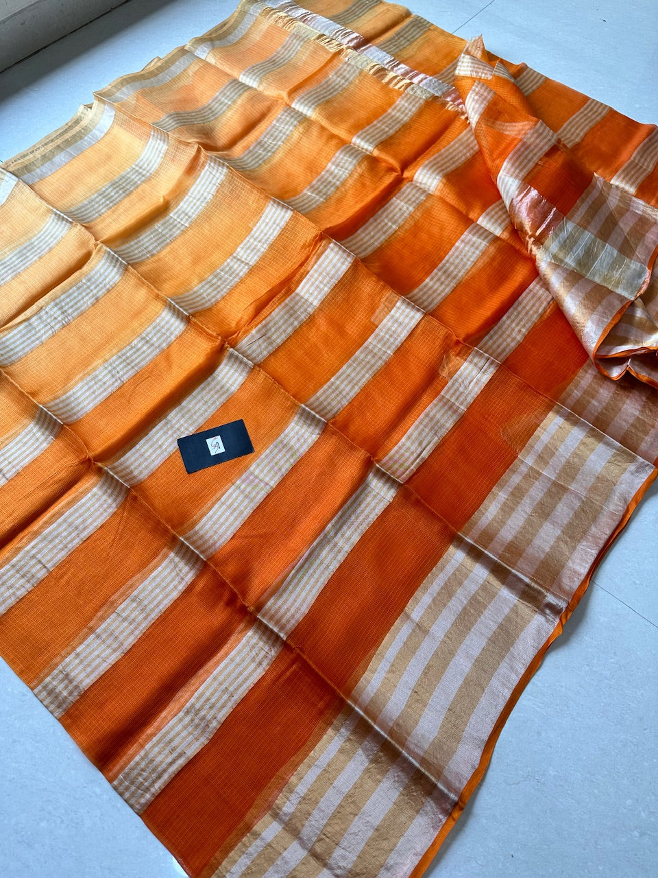 Pure Zari Stripe Kota Silk Saree