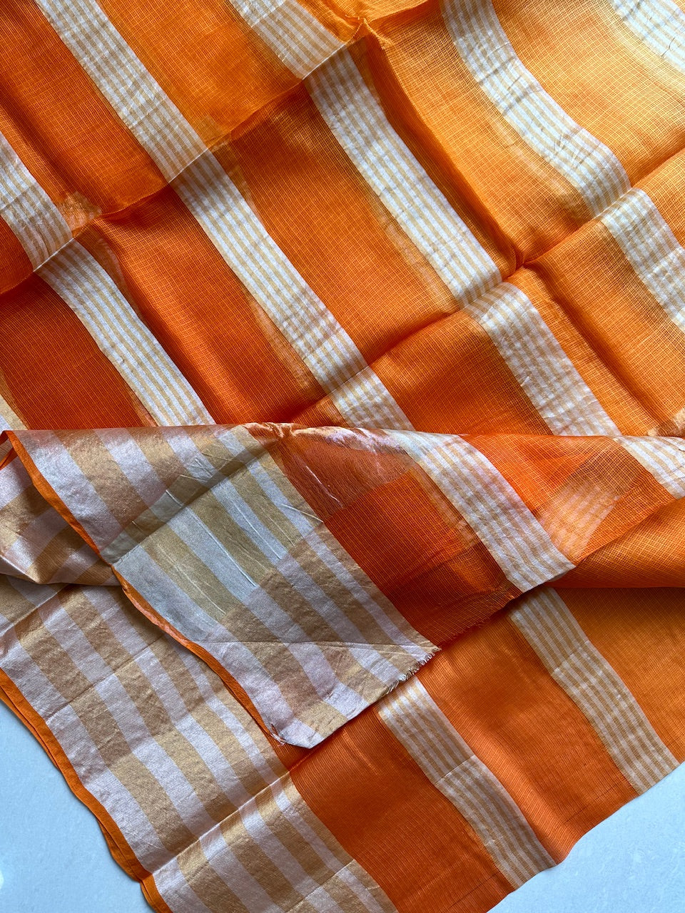 Pure Zari Stripe Kota Silk Saree