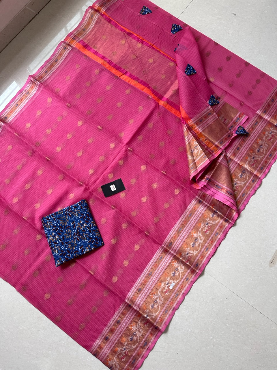 Pure Weaved Kota Cotton Doria Saree