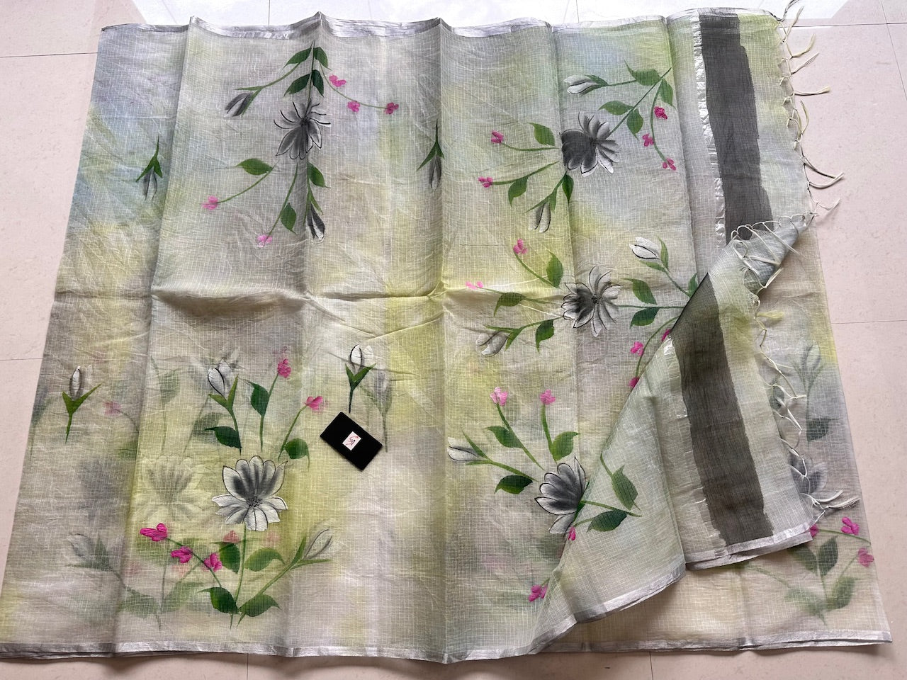 Handpainted Kota Cotton Doria Saree