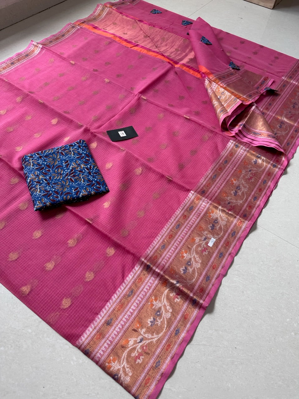 Pure Weaved Kota Cotton Doria Saree