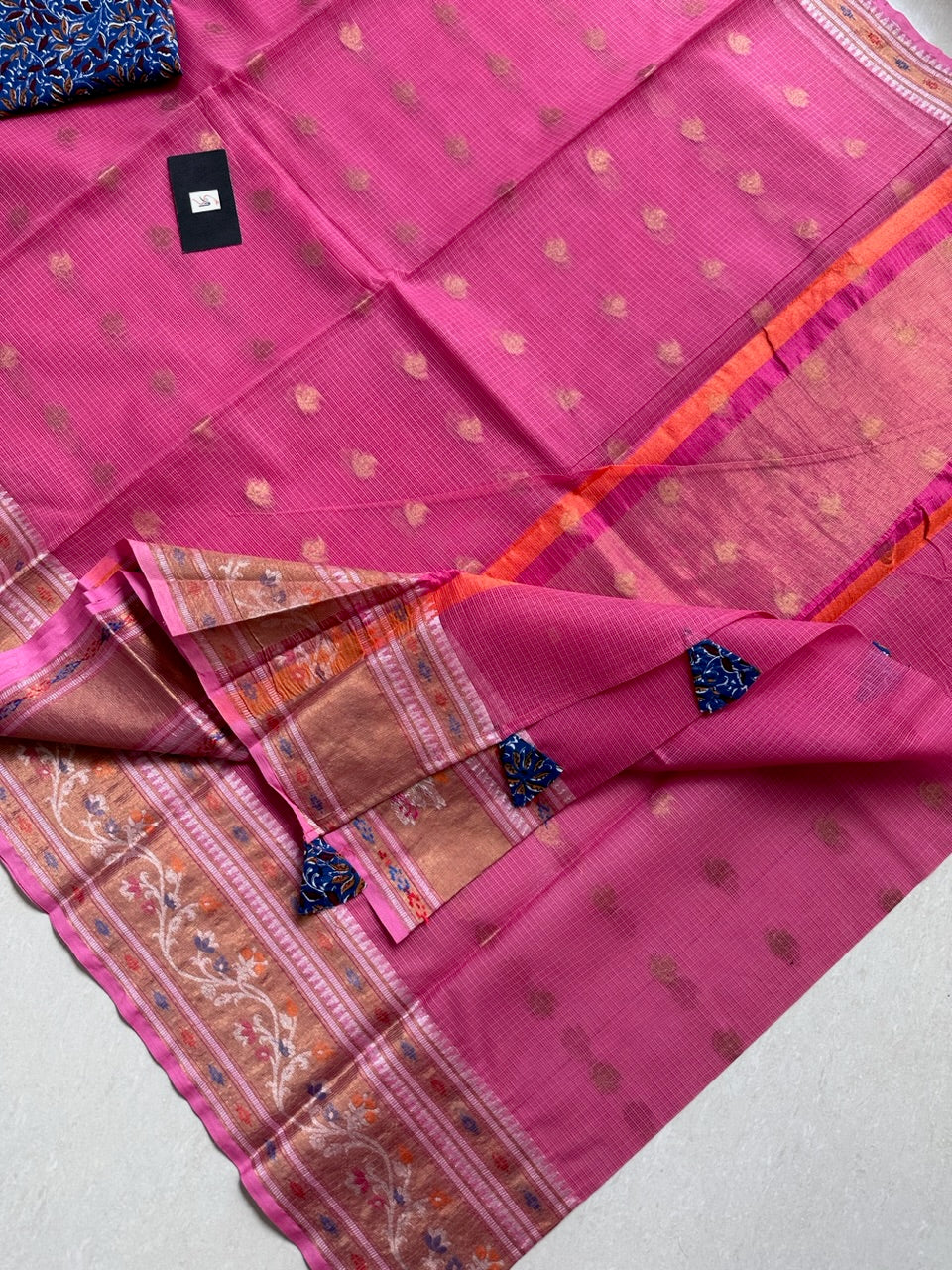 Pure Weaved Kota Cotton Doria Saree