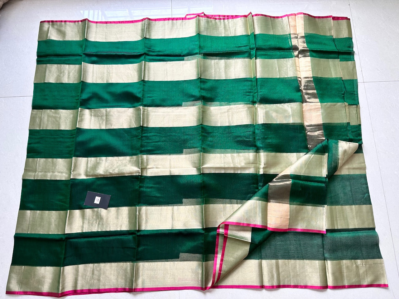 Pure Zari Stripe Kota Silk Saree