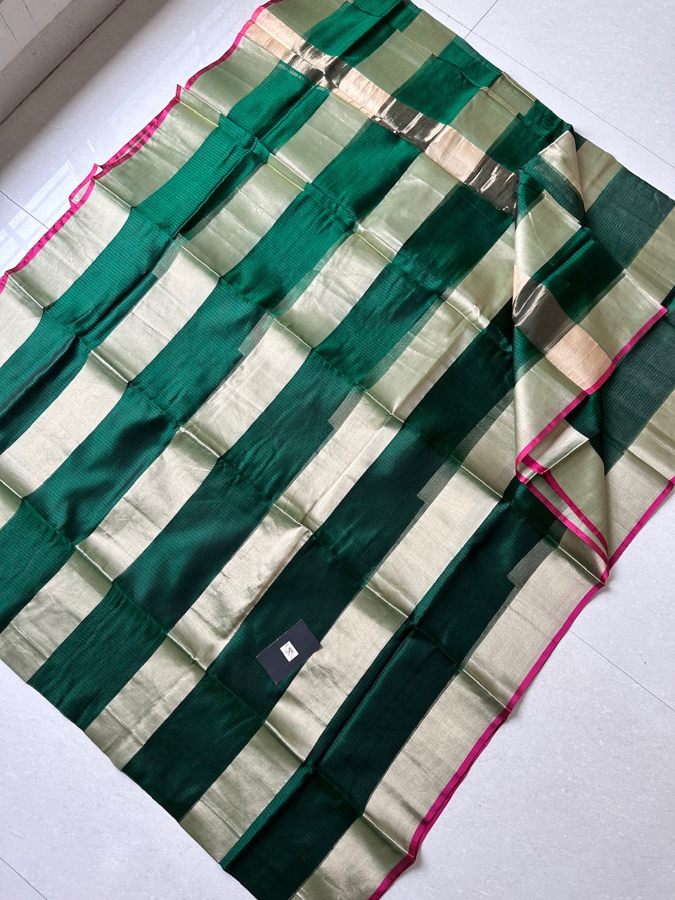 Pure Zari Stripe Kota Silk Saree