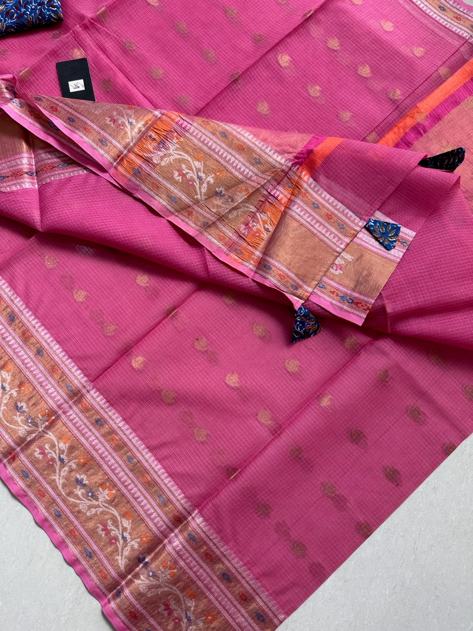 Pure Weaved Kota Cotton Doria Saree