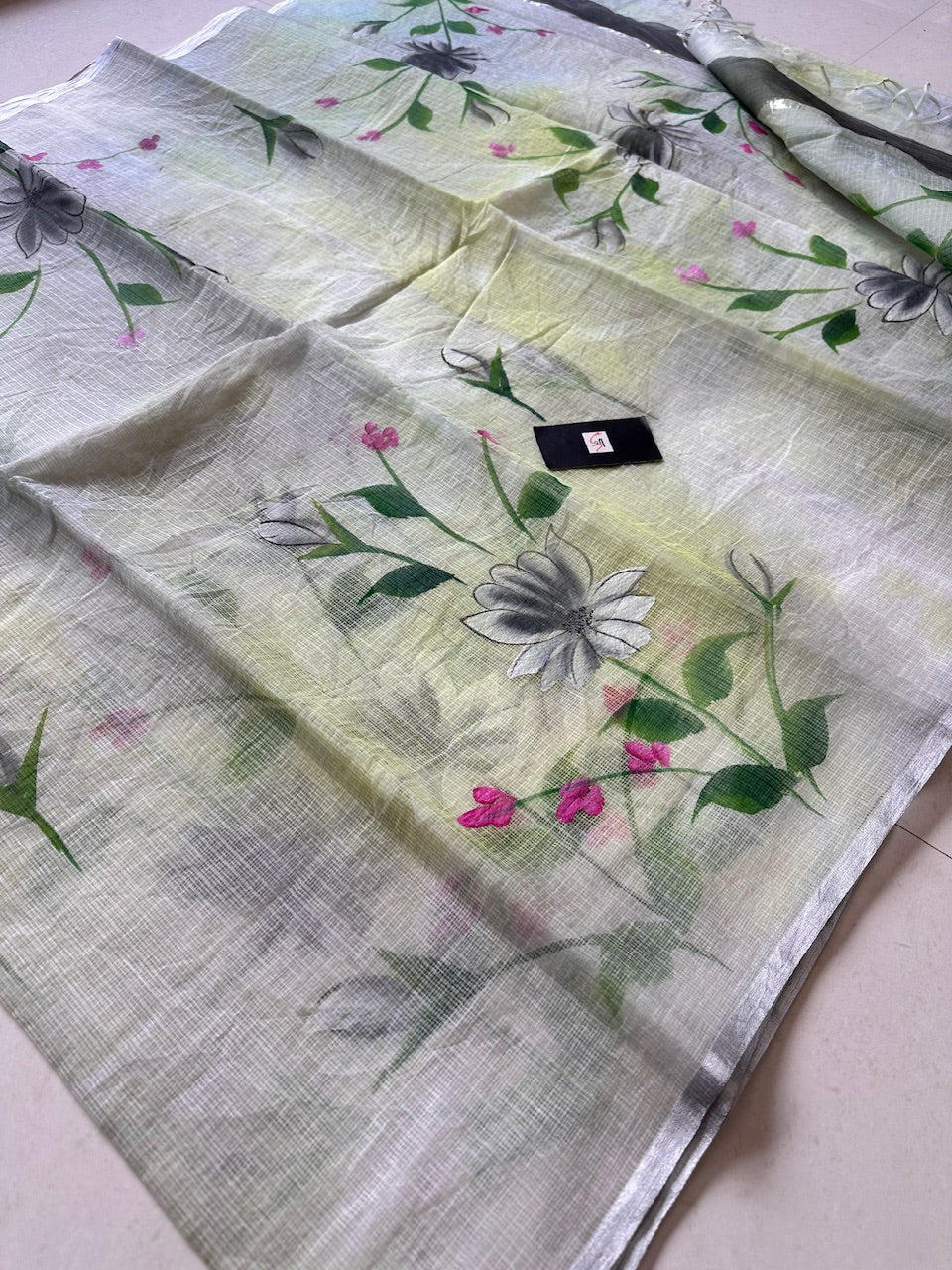 Handpainted Kota Cotton Doria Saree