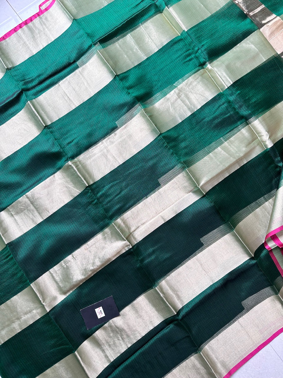 Pure Zari Stripe Kota Silk Saree